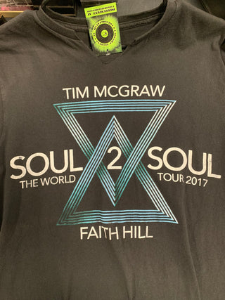 Tim McGraw / Faith Hill 2017 Soul 2 Soul World Tour T-Shirt, Black, M