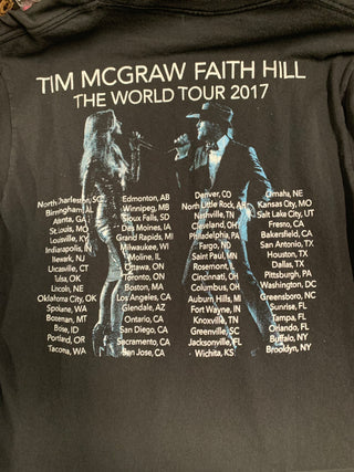 Tim McGraw / Faith Hill 2017 Soul 2 Soul World Tour T-Shirt, Black, M