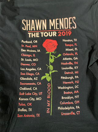 Shawn Mendes 2019 The Tour Bootleg T-Shirt, Black, XL