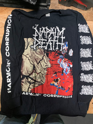 Napalm Death Harmony Corruption Longsleeve T-Shirt, Black, M