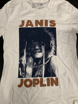 Janis Joplin Photo T-Shirt, White, WM