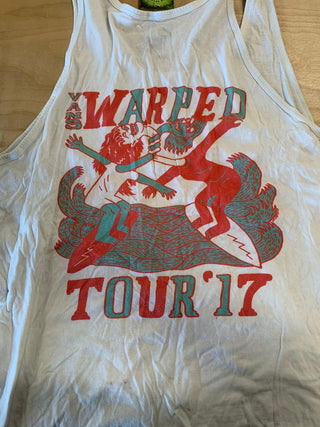 Warped Tour 2017 Twisted Surfers Tank Top, White, XL