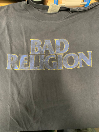 Bad Religion Blue Logo T-Shirt, Black, L