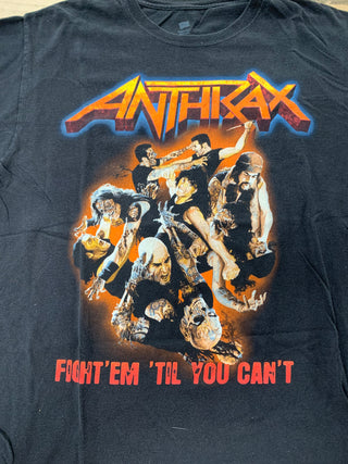 Anthrax 2011-2012 World Tour Fight 'Em T-Shirt, Black, L