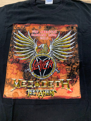 Slayer / Megadeth / Testament 2010 American Carnage Tour T-Shirt, Black, L