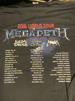 Megadeth 2016 World Tour Dystopia T-Shirt, Black, L