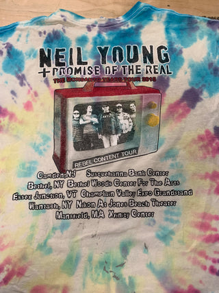 Neil Young Monsanto Years Tour Boot T-Shirt, Pastel Tie-Dye, XL