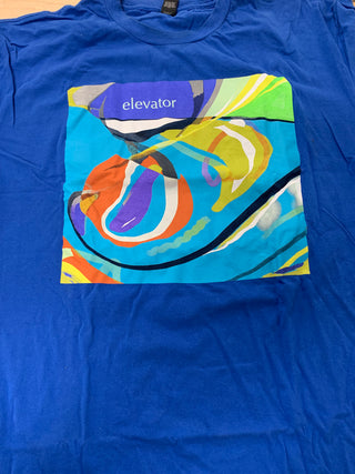 Adrian Belew Summer '22 Elevator Tour T-Shirt, Blue, XL