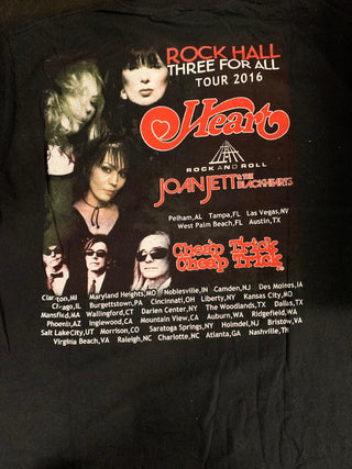 Rock Hall Three For All (Heart / Joan Jett / Cheap Trick) Tour 2016, Black, XL