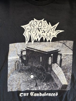 Old Funeral Our Condolences T-Shirt, Black, L