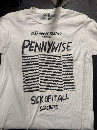 Pennywise / Sick Of It All / Slashers Vans House Parties 2018 T-Shirt, White, M