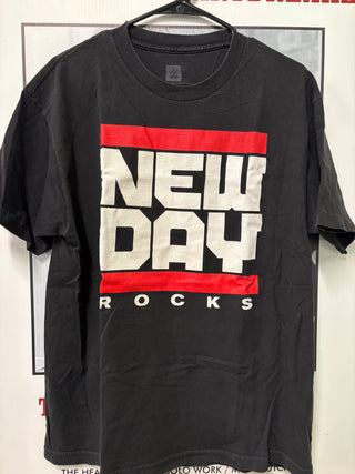 WWE New Day Rocks Run DMC Logo T-Shirt, Black, L