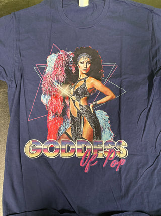 Cher Goddess Of Pop T-Shirt, Navy Blue, L