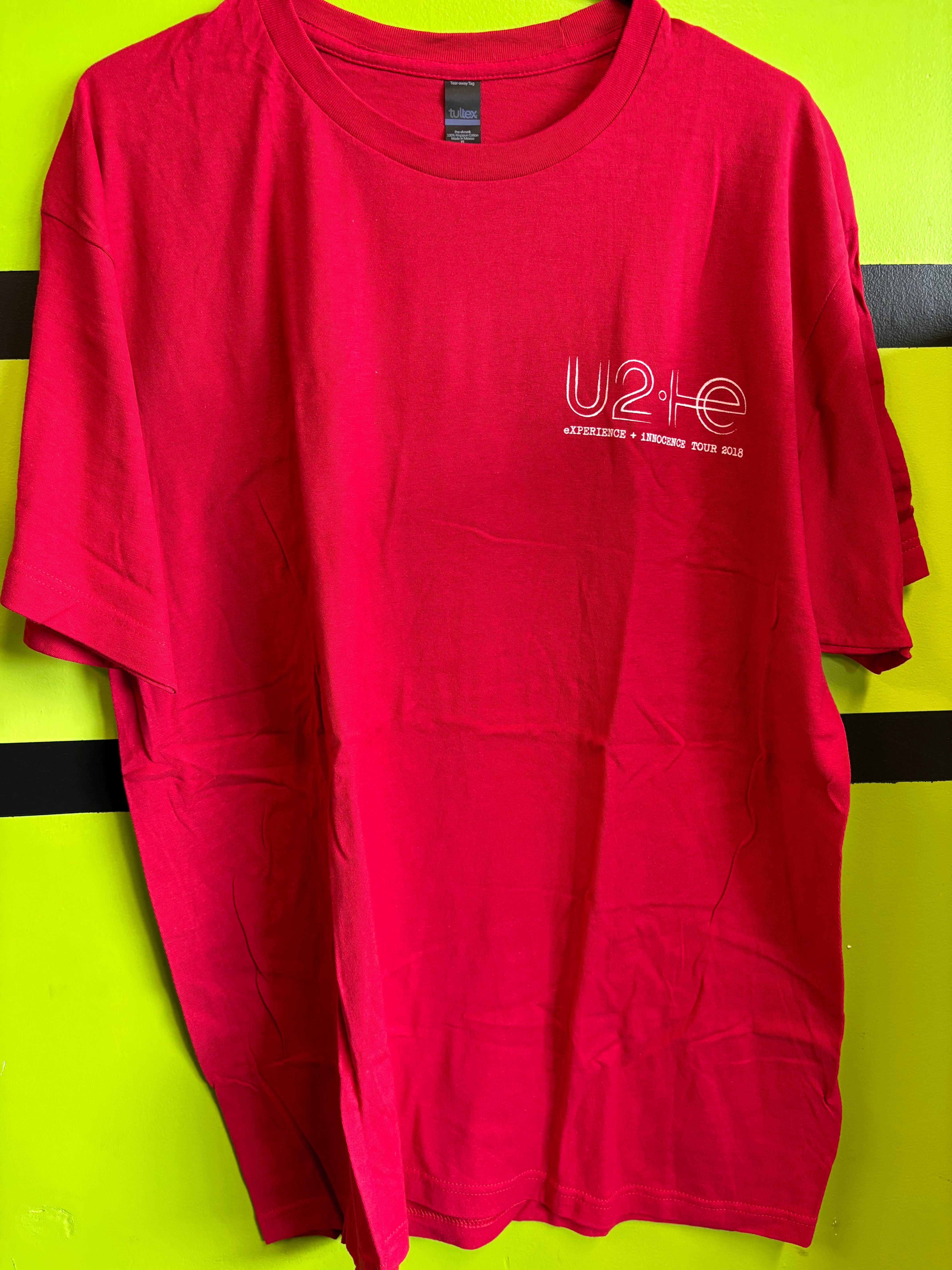 U2 INNOCENCE + EXPERIENCE TOUR Tシャツ U2 Experience + Innocence Tour 2018 Crew T-Shirt, Red, XL