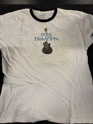 Peter Frampton Guitar Wheel Ringer T-Shirt, White, XL