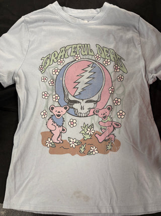 Grateful Dead Dancing Bears T-Shirt, Light Blue, YL