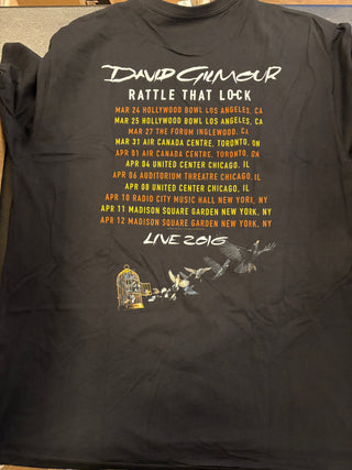 David Gilmour Rattle That Lock Tour 2016 T-Shirt, Black, L
