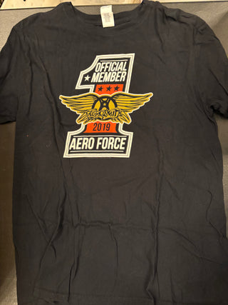 Aerosmith Aero Force 1 2019 Official Member T-Shirt, Black, L