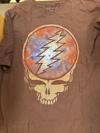 Grateful Dead Steal Your Face Galaxy T-Shirt, Brown, 4XL