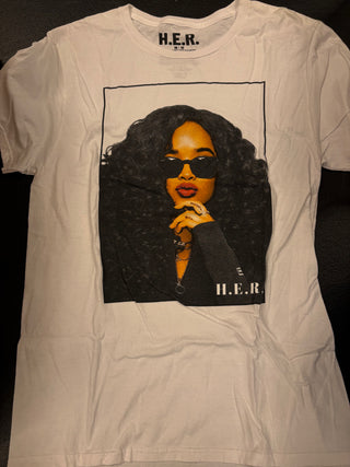 H.E.R. Portrait T-Shirt, White, M