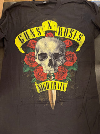 Guns N Roses Nightrain Skull T-Shirt, Black, L