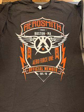 Aerosmith Aero Force One Official Member 2016 T-Shirt, Black, L