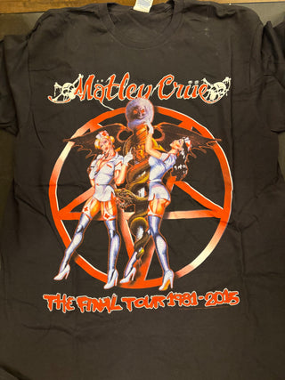 Motley Crue Final Tour 1981-2015 Girls Girls Girls T-Shirt, Black, L