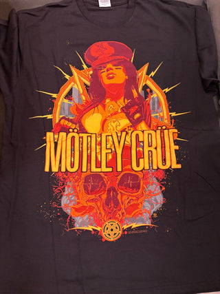 Motley Crue All Bad Things 2015 Soviet Woman T-Shirt, Black, L