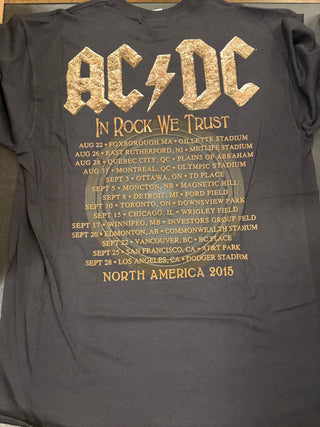 AC/DC North America 2015 Tour Rock Or Bust T-Shirt, Black, L