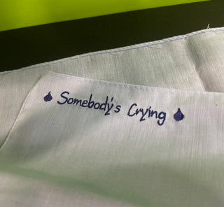 Chris Isaak- Forever Blue 1994 "Somebody's Crying" Promotional Stitched Blue Handkerchief