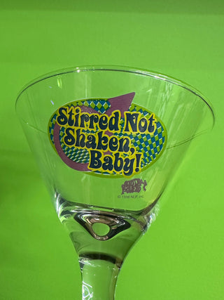 Austin Powers International Man Of Mystery "Stirred Not Shaken Baby!" 1998 Promotional Martini Glass