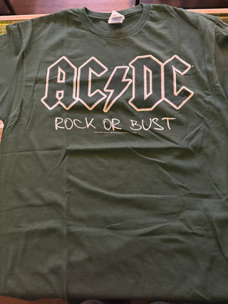 AC/DC Rock Or Bust Met Life Stadium 2015 Tour T-Shirt, Green, L