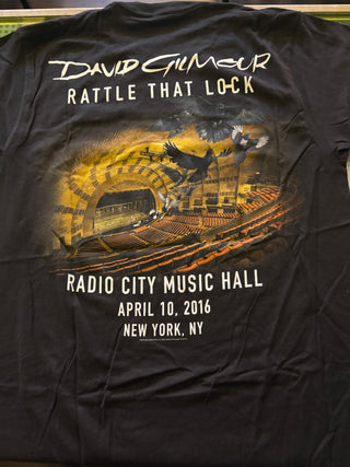 David Gilmour Rattle That Lock Tour Radio City Music Hall 2016 T-Shirt, Black, L