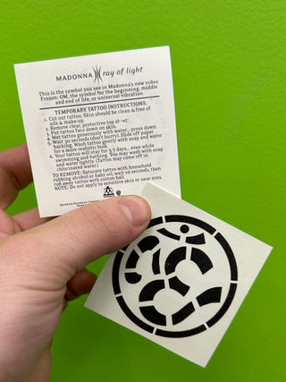 Madonna- Ray Of Light 1998 Promotional OM Temporary Tattoo