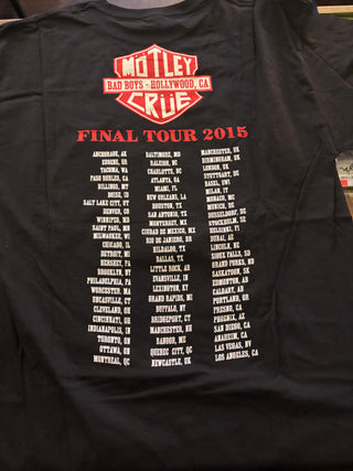 Motley Crue Final Tour Harley Davidson Style T-Shirt, Black, L