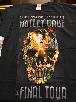 Motley Crue All Bad Things Final Tour 2014 T-Shirt, Black, L