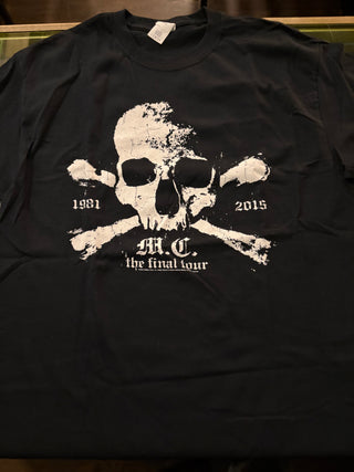 Motley Crue Final Tour Skull & Crossbones 2015 T-Shirt, Black, L