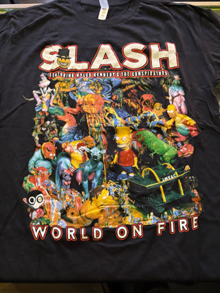 Slash World On Fire World Tour 2014 Collage T-Shirt, Black, L