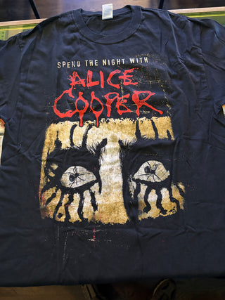 Alice Cooper Spend The Night Tour 2016 Spider Eyes T-Shirt, Black, L