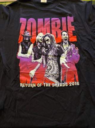 Rob Zombie Return Of The Dreads Tour 2016 T-Shirt, Black, L