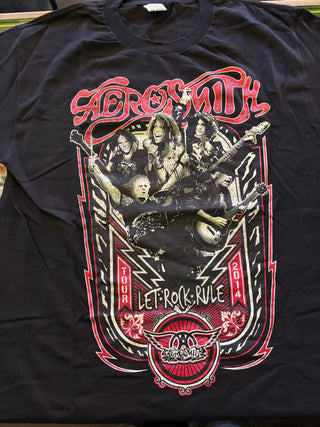 Aerosmith Let Rock Rule Tour 2014 T-Shirt, Black, L