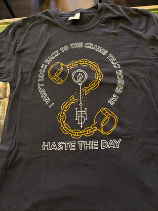 Haste The Day I Wont Look Back T-Shirt, Black, L