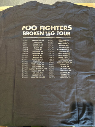 Foo Fighters Break A Leg Tour 2015 T-Shirt, Black, L