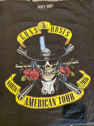 Guns N Roses North American Tour 2016 Slash Skull T-Shirt, Black, L