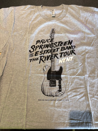 Bruce Springsteen The River Tour MSG 2016 T-Shirt, Gray, L