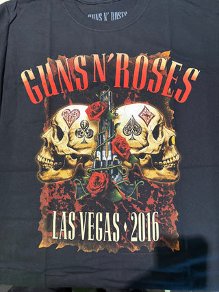 Guns N Roses T-Mobile Arena Skulls T-Shirt, Black, L