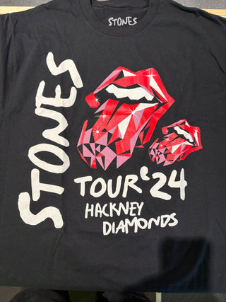 Rolling Stones Hackney Diamonds Tour 2024 T-Shirt, Black, L