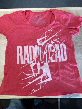 Radiohead King Of Limbs T-Shirt, Red, Womens Medium