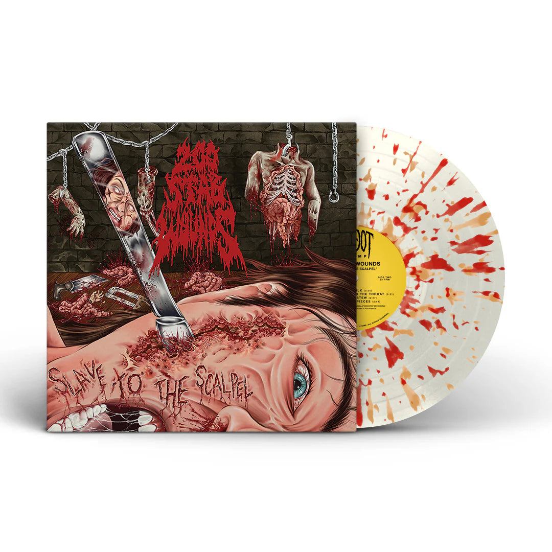 200 Stab Wounds- Slave To The Scalpel (White w/ Brown/Red Splatter)