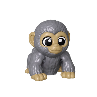 Toy monkey figure on a white background